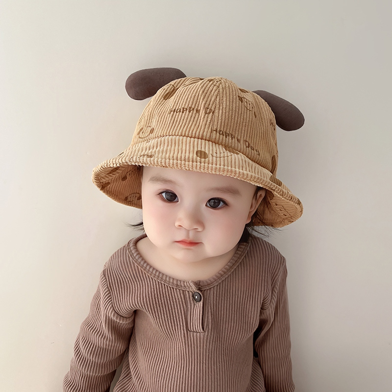 Mũ Tai Bèo Vải Nhung Chống Gió In Họa Tiết Hoạt Hình Dễ Thương Cho Bé