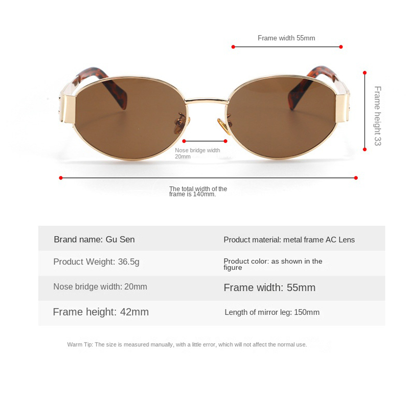 Kính Mát Hình oval Gọng Kim Loại Phong Cách Âu Mỹ Thời Trang Cho Nam Nữ