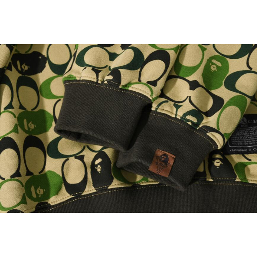 Bape Áo hoodie cotton Cổ Tròn In Họa Tiết Thời Trang Cho Nam Nữ