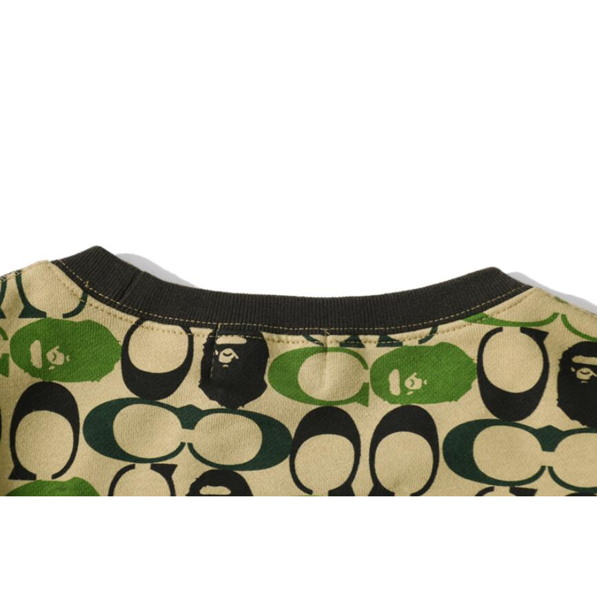 Bape Áo hoodie cotton Cổ Tròn In Họa Tiết Thời Trang Cho Nam Nữ