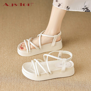 Agsdon Giày Sandal Bằng Da pu Đế Dày Thời Trang Đi Biển Mùa Hè Cho Nữ