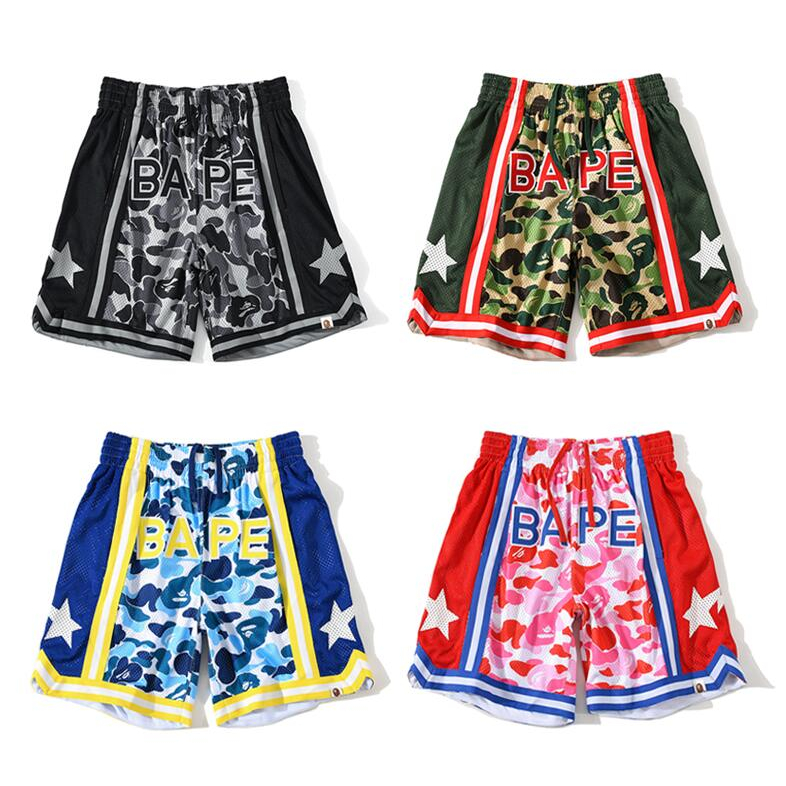 Bape Quần Short cotton unisex In Họa Tiết Sành Điệu