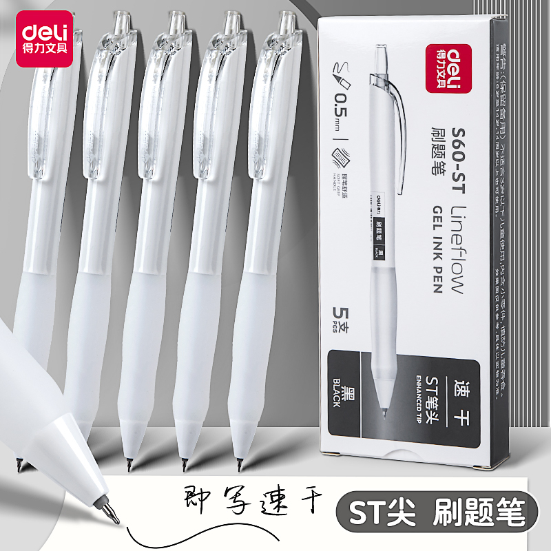 Bút Bi Nước Văn Phòng Mực Gel Màu Đen Deli Thiết Kế Vỏ Trong Suốt Ngòi 0.5mm Dành Cho Văn Phòng Học Sinh 1 Chiếc