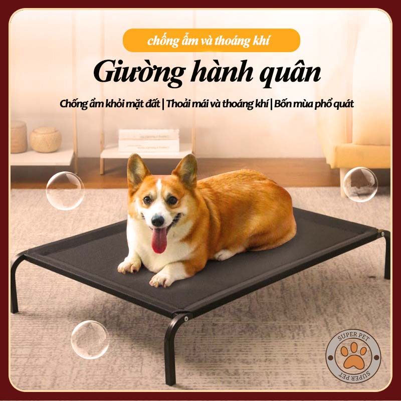 Giường thú cưng thoáng khí có thể được tháo rời giường chó bốn mùa giường hành quân chó đa năng