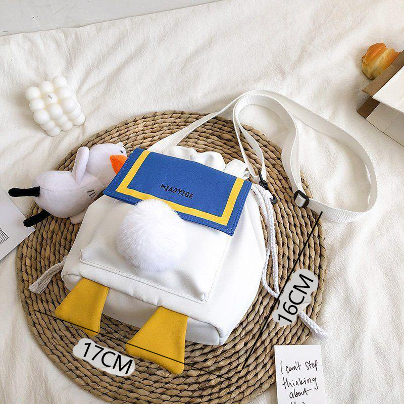 Túi Đeo Chéo Vải Canvas Hình Vịt Dễ Thương Cho Nữ Túi Xách Thời Trang Trẻ Trung Cá Tính Túi Vải Canvas Đeo Vai Hình Chú Vịt Dễ Thương Phong Cách Hàn Quốc Cho Nữ