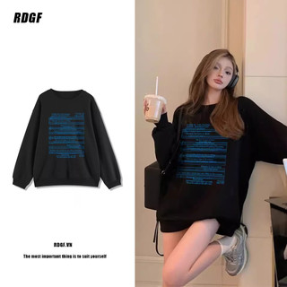 Áo sweater Đen Tay Dài oversize Thời Trang Cho Nữ