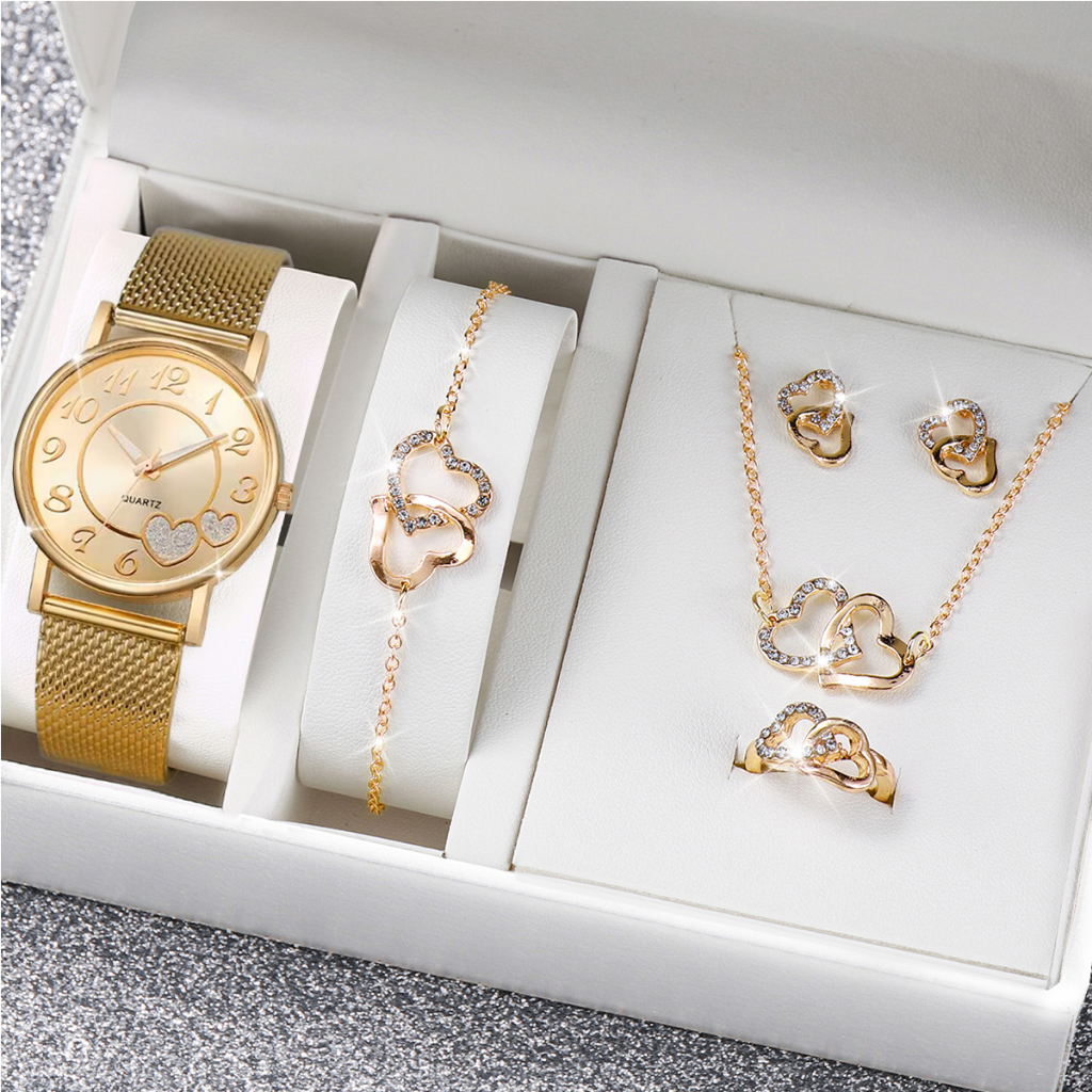 Đồng Hồ Quartz Đính Đá Với Dây Đeo Nhựa Thời Trang