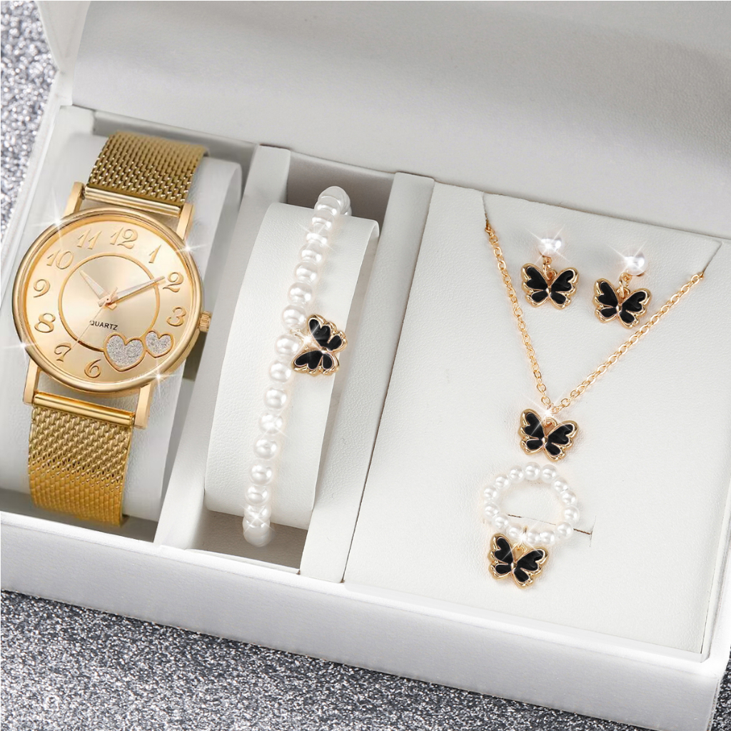 Đồng Hồ Quartz Đính Đá Với Dây Đeo Nhựa Thời Trang