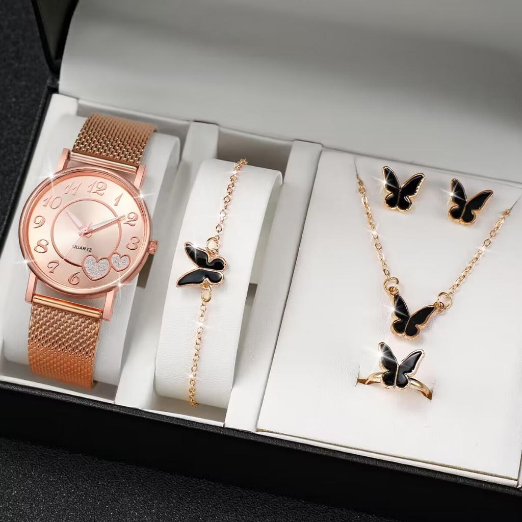 Đồng Hồ Quartz Đính Đá Với Dây Đeo Nhựa Thời Trang