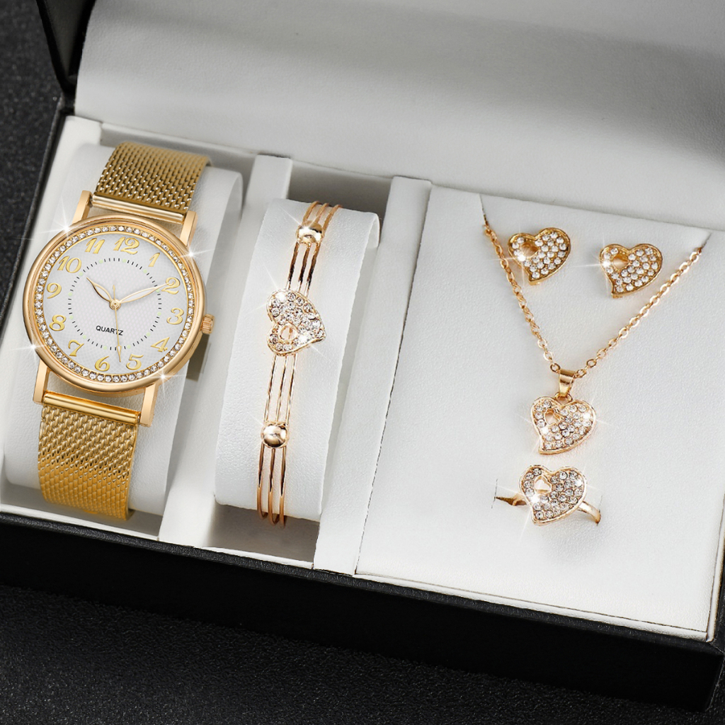 Đồng Hồ Quartz Đính Đá Với Dây Đeo Nhựa Thời Trang