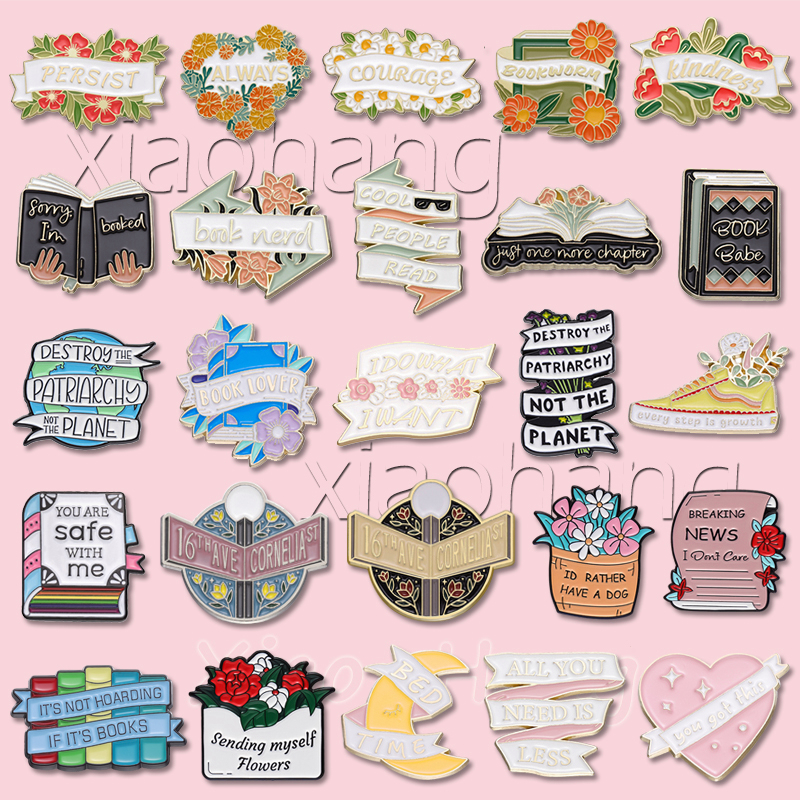 Ghim Cài Áo Hình Quyển Sách / Sách / Hoa Bằng Kim Loại Dễ Thương Dùng Làm Quà Tặng Cho Bạn Bè