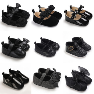 Giày công chúa VALEN SINA đế mềm màu đen cho bé gái 0-18 tháng tuổi