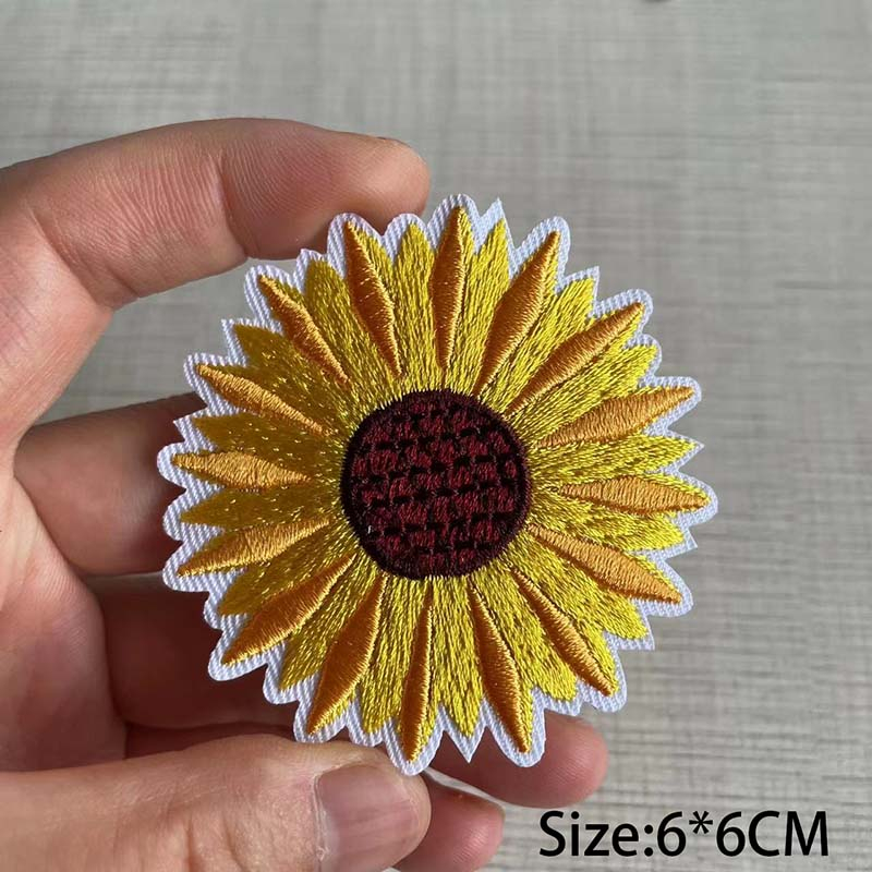 Miếng Dán Ủi Quần Áo Thêu Hình Hoa Hướng Dương diy