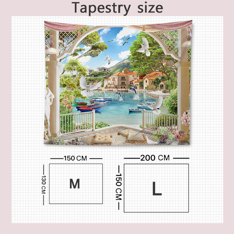 Thảm Treo Tường Trang Trí Hình Phong Cảnh Biển