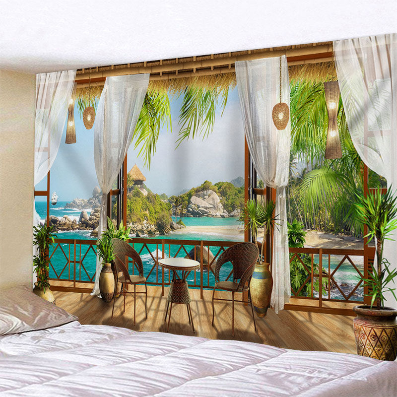 Thảm Treo Tường Trang Trí Hình Phong Cảnh Biển