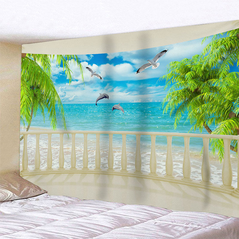 Thảm Treo Tường Trang Trí Hình Phong Cảnh Biển
