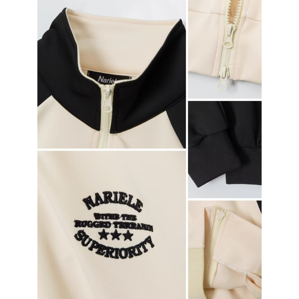 Áo khoác cặp nam nữ thời trang dài tay thoải mái phong cách vintage phong cách giản dị người đàn ông hai màu nối đơn giản bóng chày jacket áo khoác tay dài dáng rộng