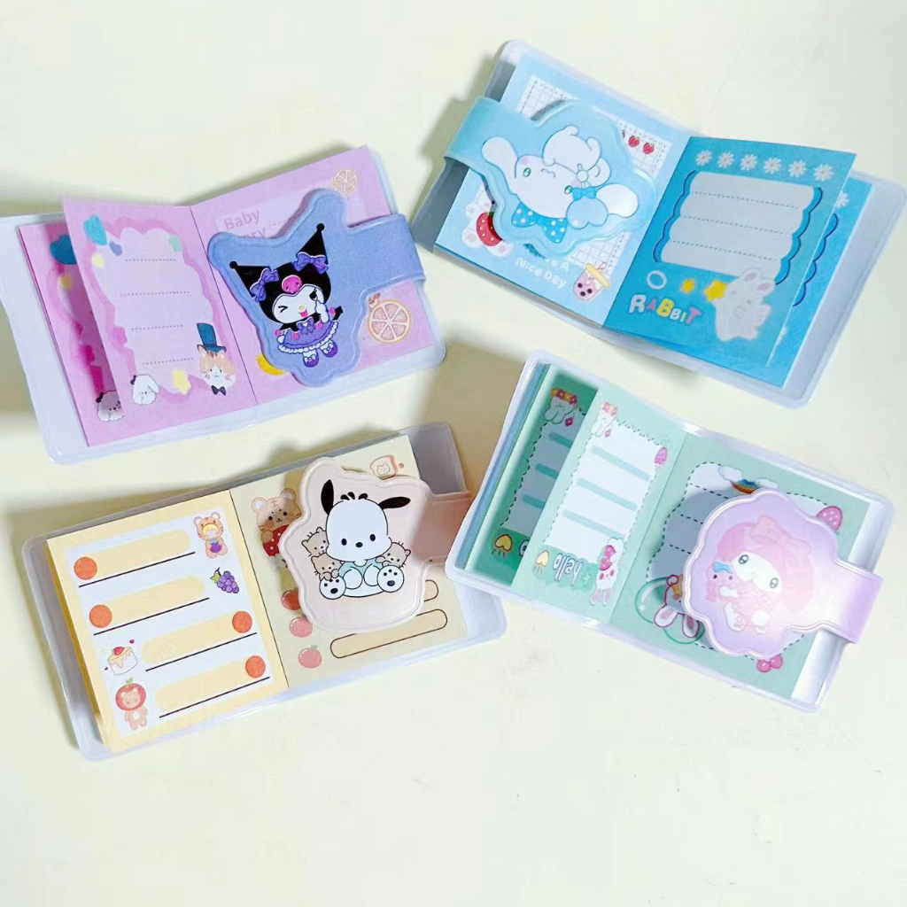 SANRIO Sổ Tay 4 Kiểu Mini Họa Tiết Hoạt Hình Cinnamoroll Mymelody Kuromi Pom Pom Purin Dễ Thương Cho Bé