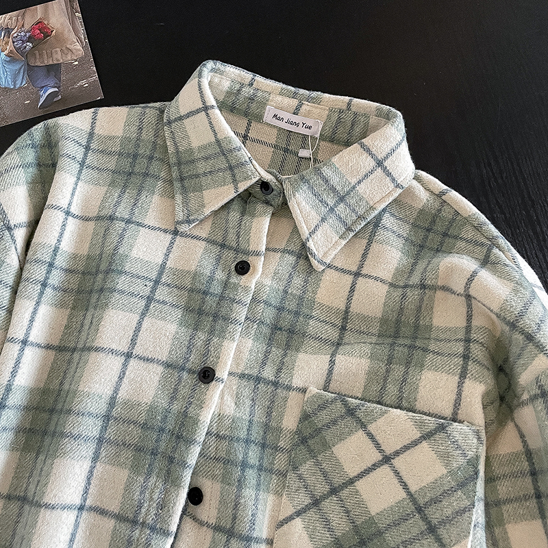 Áo Sơ Mi baggy Tay Dài Dáng Rộng Dày Dặn Phong Cách Hàn Quốc Cho Nữ baju baju wanita Lenan panjang