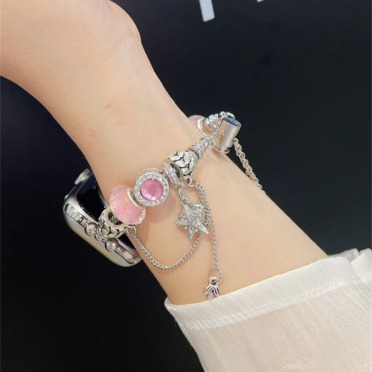 Pandora Dây Xích Kim Loại Đeo Đồng Hồ iwatch series 9 8 7 6 se 5 4 3 2 1 49mm 45mm 44mm 41mm 40mm 38mm 42mm