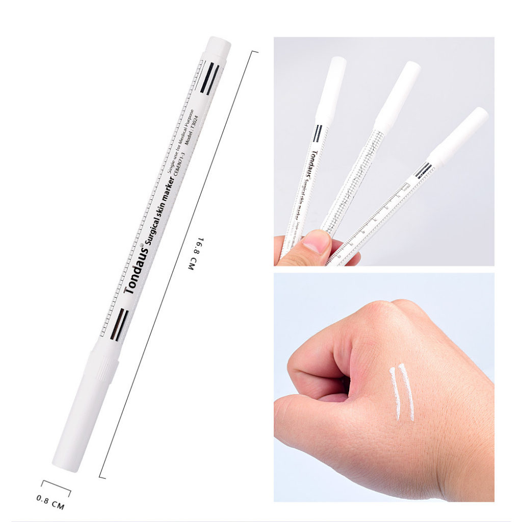 Bút Chì Kẻ Lông Mày Màu Trắng Thêu Họa Tiết Phong Cách Hàn Quốc Chất Lượng Cao