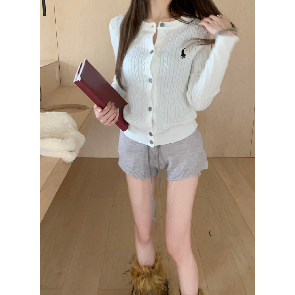 SUXI Áo Khoác Cardigan Tay Dài Màu Trơn Thêu Họa Tiết Thời Trang Mùa Thu Cho Nữ