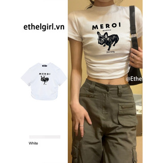 Ethelgirl Thời Trang Tất Cả Trận Đấu In Hình Áo Thun Nữ Vải Thiết Kế Thường Ngày Cảm Giác thon gọn