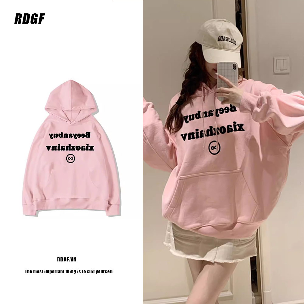 Rdgf Áo sweater Chui Đầu Tay Dài oversize Có Mũ Trùm Kiểu Hàn Quốc Thời Trang Cho Nữ