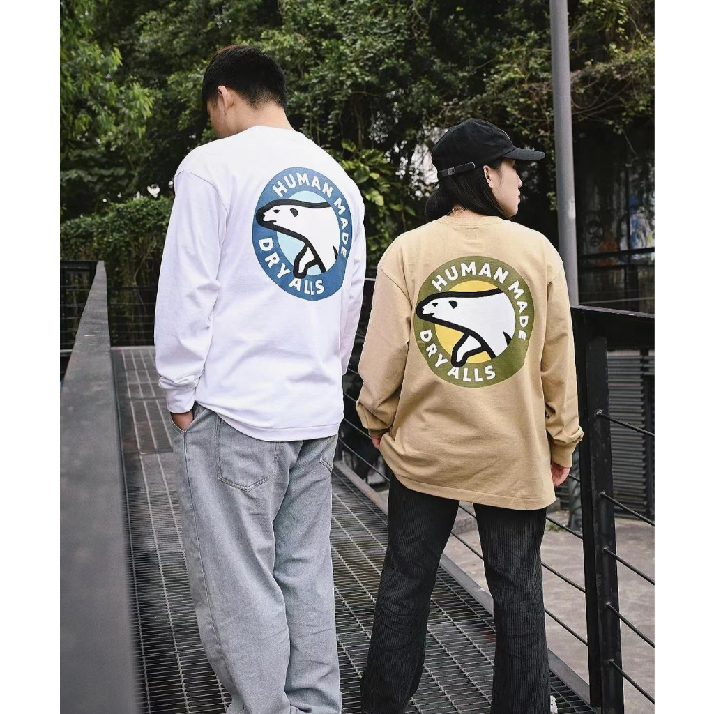 Áo Thun Tay Dài Dáng Rộng In Hình Gấu Bắc Cực Phong Cách Mới Cho Cặp Đôi