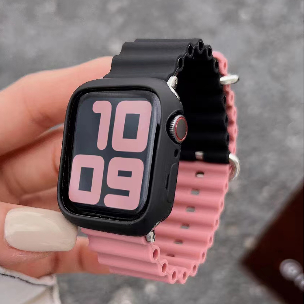 Set 3 Dây Đeo Đồng Hồ Bằng silicone Mềm Cho iwatch series 9 8 ultra 7 6 se 5 4 3 2 1 49mm 45mm 44mm 41mm 40mm 38mm 42mm