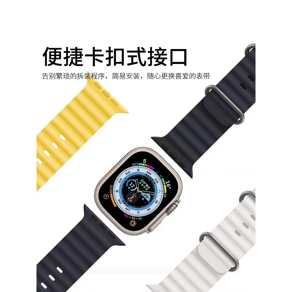 Set 3 Dây Đeo Đồng Hồ Bằng silicone Mềm Cho iwatch series 9 8 ultra 7 6 se 5 4 3 2 1 49mm 45mm 44mm 41mm 40mm 38mm 42mm