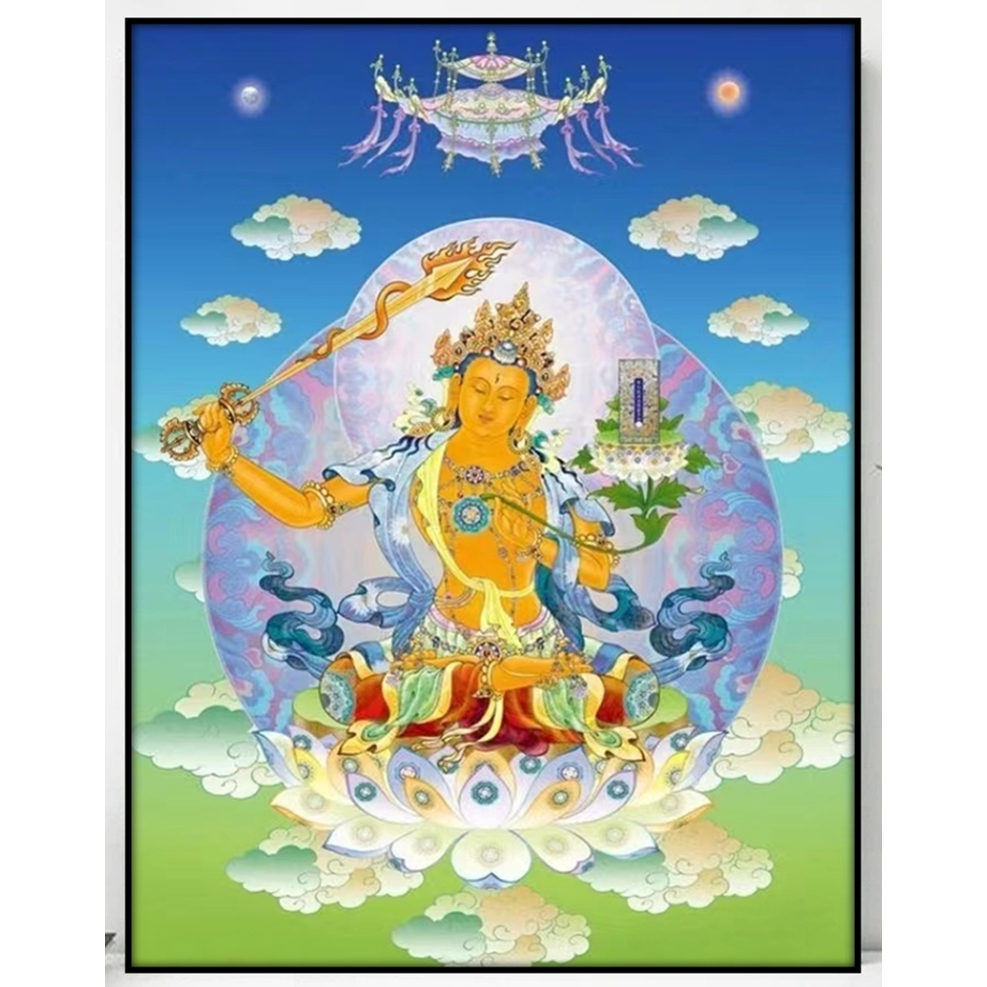 369|Bồ Tát Văn Thù 40*50cm tranh tô màu theo số tranh phật a di đà tranh số hoá phật sơn acrylic  Sơn kỹ thuật số Manjusri Tranh Sơn Dầu Tự Làm Hình Phật Tổ Trang Trí Nhà Cửa