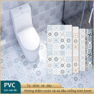 Miếng Dán Sàn Nhà Bằng Chất Liệu Dày Dặn Phong Cách Bohemian Chống Thấm Nước / Trượt Tiện Dụng Cho Nhà Tắm