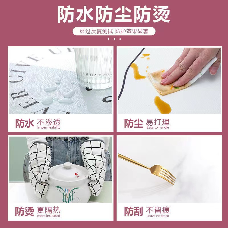 Dễ Thương Thảm Trải Bàn Chống Nước Chống Dầu Hình Gấu Dâu Tây Đáng Yêu