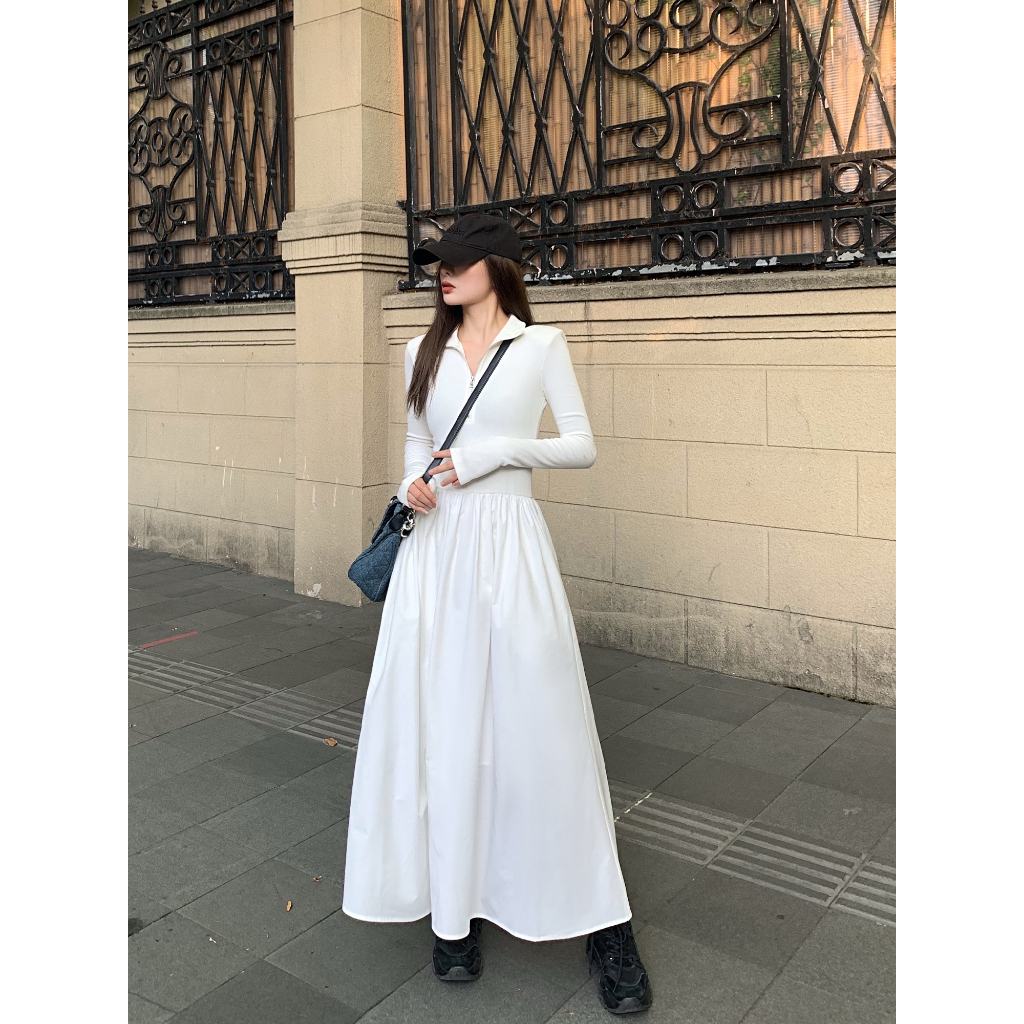 Lalisas Đầm Dài Tay Màu Đen Thiết Kế Mỏng Cao Cấp Thời Trang Theo Phong Cách Pháp Cho Nữ