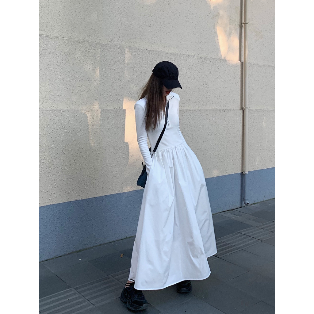 Lalisas Đầm Dài Tay Màu Đen Thiết Kế Mỏng Cao Cấp Thời Trang Theo Phong Cách Pháp Cho Nữ