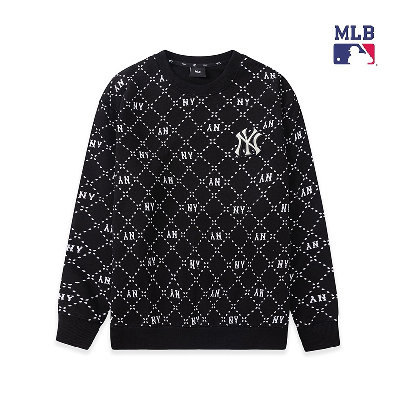❤❤ Hàng Có Sẵn mlb Áo sweater Dài Tay Thêu Chữ ny Cho Nam Và Nữ
