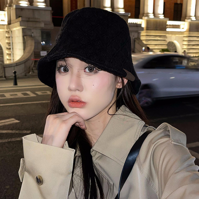 Nón Tai Bèo Họa Tiết Sọc Caro Phong Cách retro Thời Trang Thu Đông