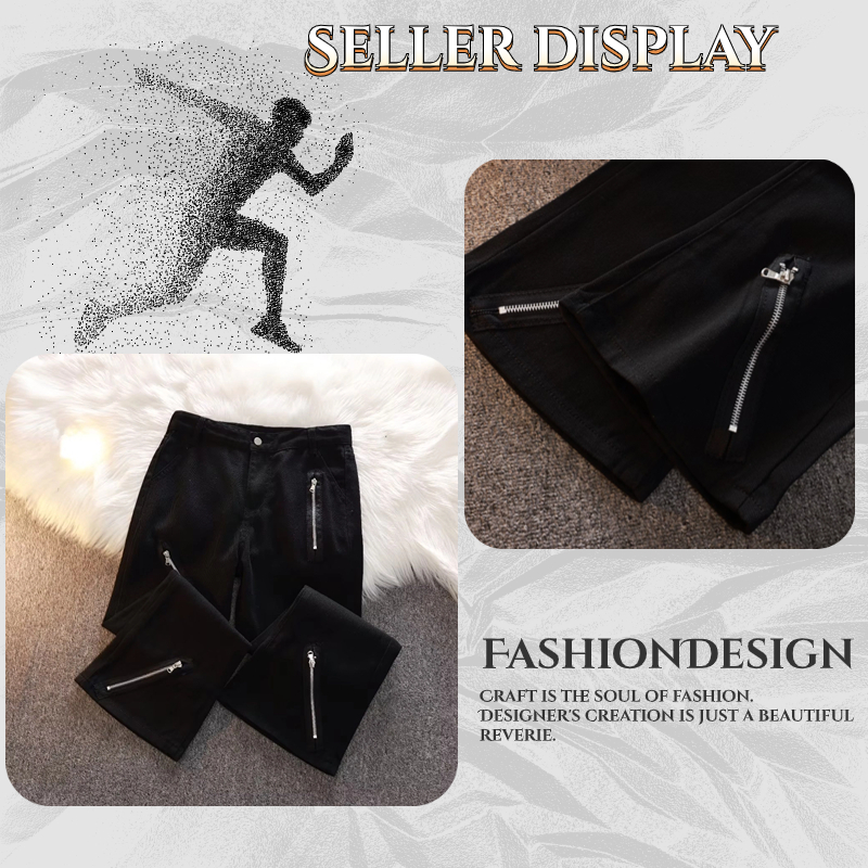 Quần Jean Dài Dáng Rộng Phối Dây Xích Phong Cách Hàn Quốc Thời Trang Dành Cho Nam Và Nữ Jean Nam Trơn Quần Baggy Nam Đen Nam ỐNg ĐứNg Slimfit