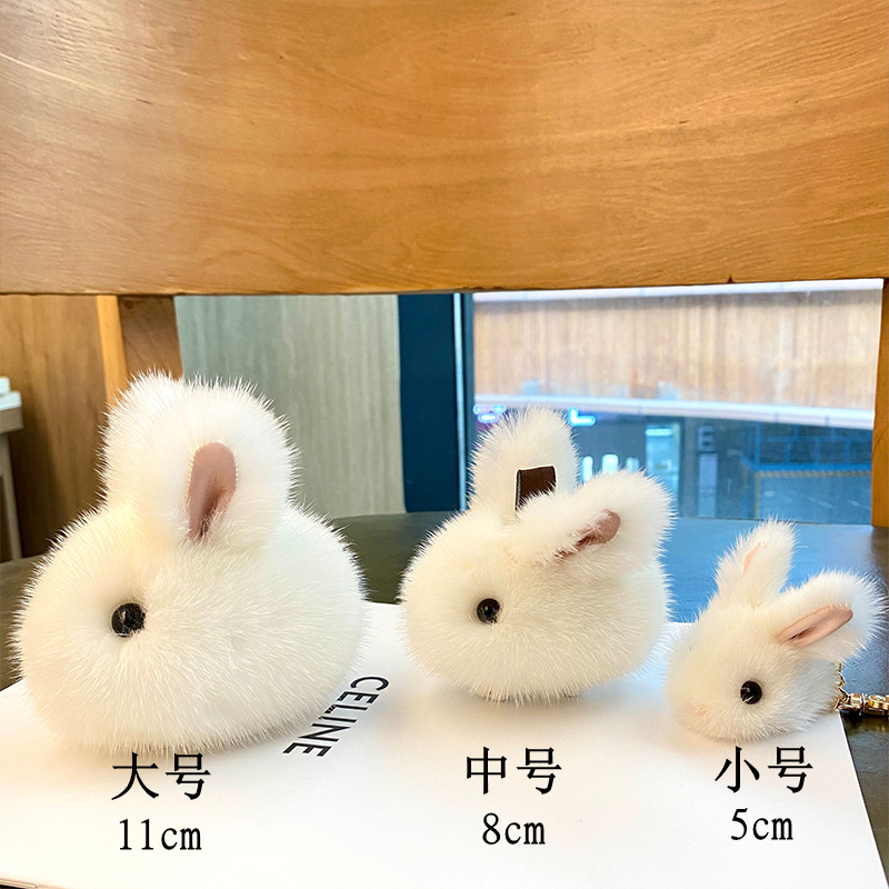 Móc Khóa Thỏ Con Lông Xù Cao Cấp Dễ Thương móc khóa hình