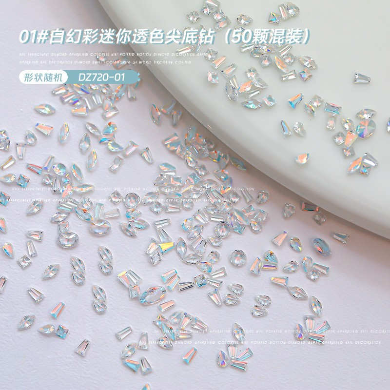 Bộ 50 HạT ĐíNh Trang Trí MóNg 3d mini 5a Trong SuốT