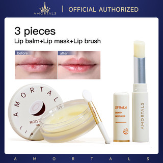 Set son dưỡng ẩm + mặt nạ môi AMORTALS tẩy tế bào chết và làm mờ vân môi 10g