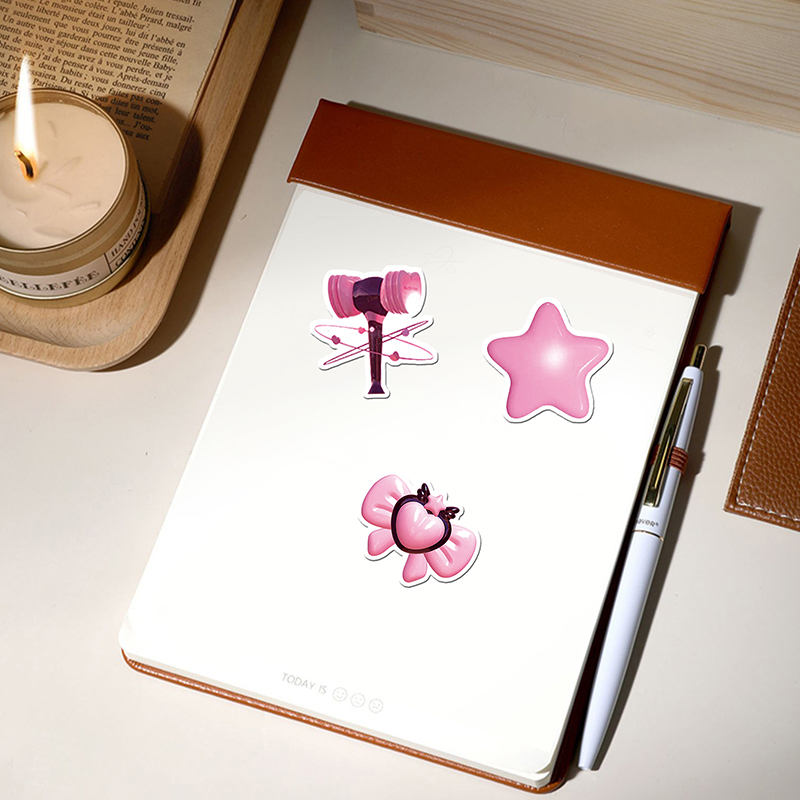 Bộ 50 Miếng Dán Họa Tiết graffiti 3d Màu Đen / Hồng Sáng Tạo Chống Thấm Nước Trang Trí Laptop / Điện Thoại / Mũ Bảo Hiểm / Xe Hơi diy