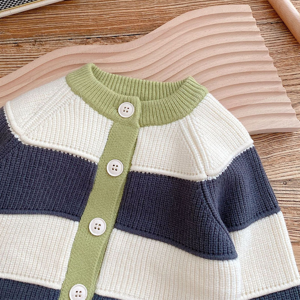 Áo Khoác cardigan Họa Tiết Kẻ Sọc Phong Cách Giáng Sinh Thời Trang Thu Đông Cho Bé Trai