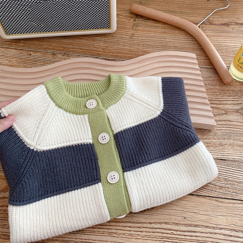 Áo Khoác cardigan Họa Tiết Kẻ Sọc Phong Cách Giáng Sinh Thời Trang Thu Đông Cho Bé Trai