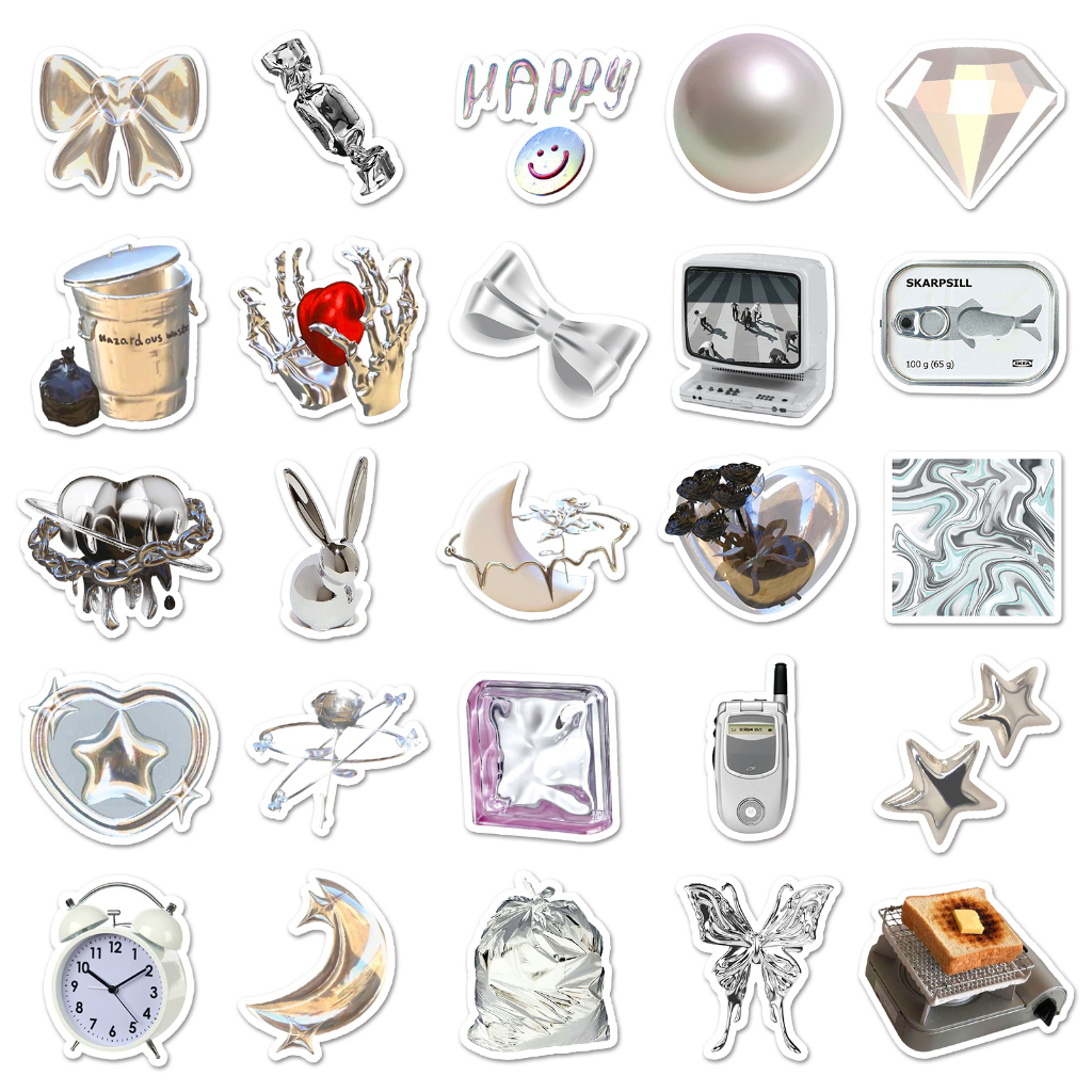 Bộ 50 Miếng Dán Họa Tiết graffiti 3d Màu Đen / Hồng Sáng Tạo Chống Thấm Nước Trang Trí Laptop / Điện Thoại / Mũ Bảo Hiểm / Xe Hơi diy