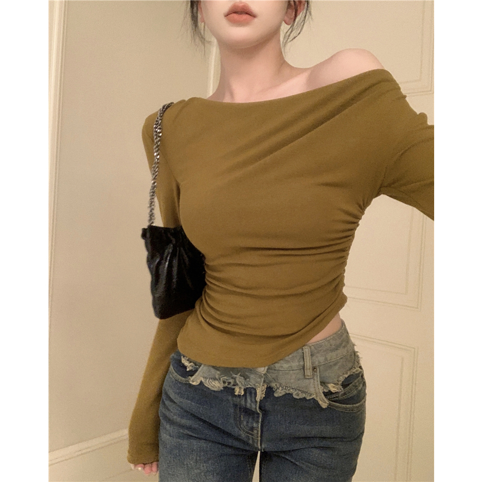 NZN Áo thun nữ dài tay ngắn tay mùa thu mới