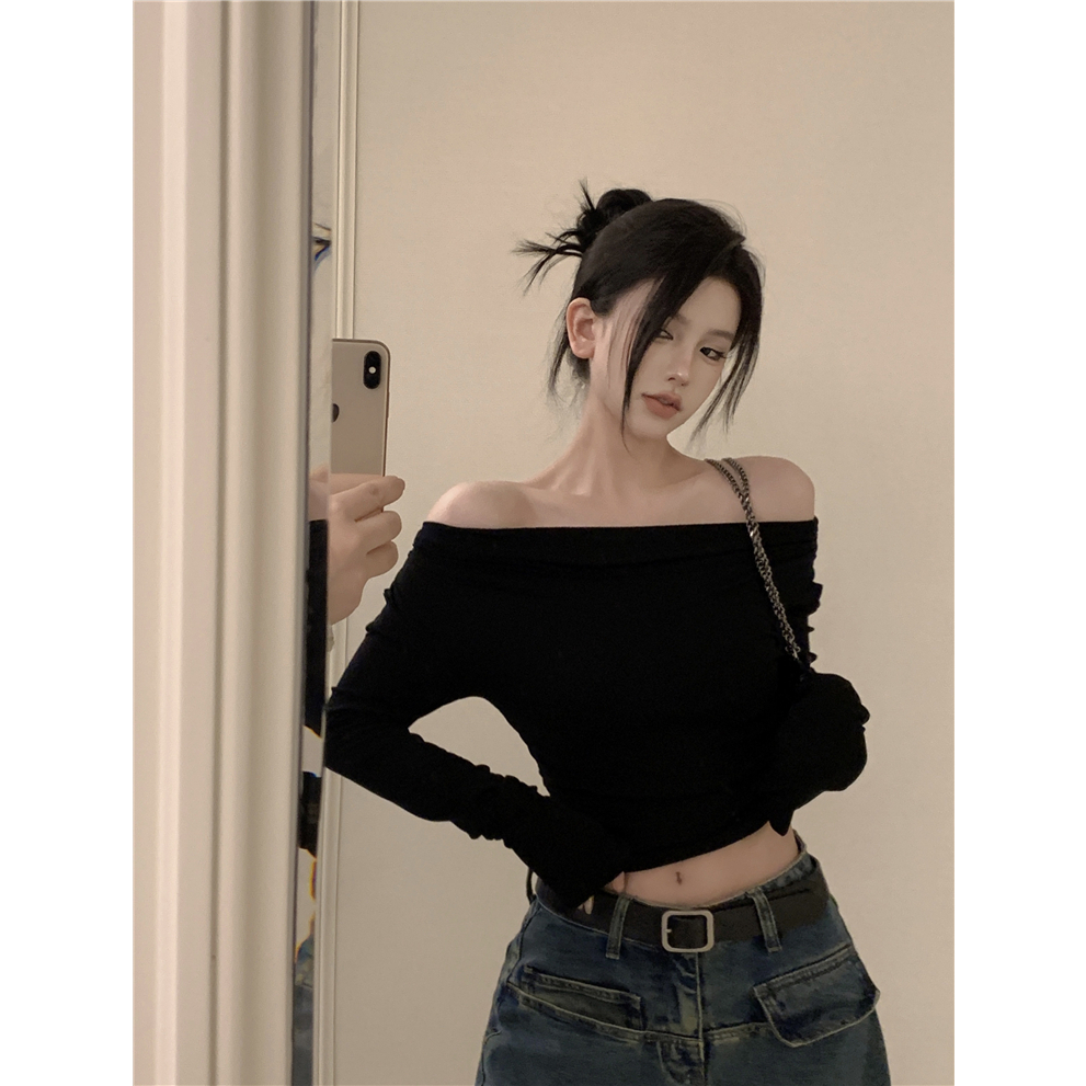 NZN Áo thun nữ dài tay ngắn tay mùa thu mới