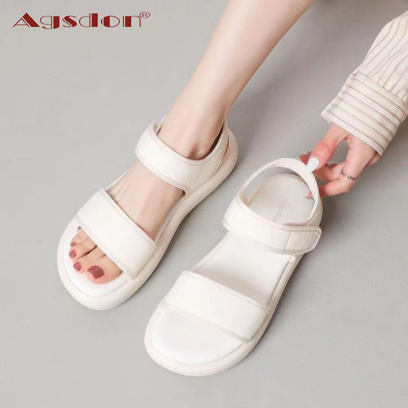 Agsdon Sandal Nữ | Đế Dày | Quai Ngang Đơn Giản | Dễ Đi | Dễ Phối Đồ Hè