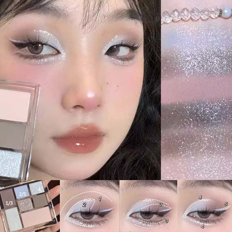 Bảng Phấn Mắt Derf 7 Màu Tông Đất Lấp Lánh / Ánh Ngọc Trai Lâu Trôi